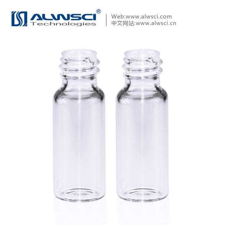 ALWSCI  2ml Clear Glass Screw Top 8-425 Thread Vials and  black closed top PP caps with silicone septa c0000001 C0000346